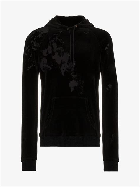 Saint Laurent Destroyed velvet hoodie 